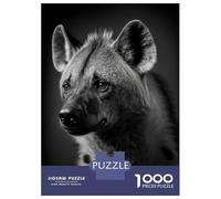 1000 Piece Jigsaw Puzzle for Adults, Portrait of A Hyena Artwork, Creative Leisure Activity, Holiday Family Game, Precision Cut Pieces, 70x50cm/1000pcs