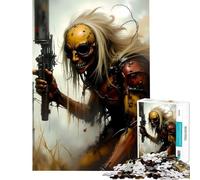 1000 Piece Jigsaw Puzzle for Adults Post-Apocalyptic Warrior with Gun Challenging To Complete But Fun And Humorous Relaxing Games for Ages 14 And over (50x75cm)