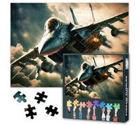 1000 Piece Jigsaw Puzzle for Adults Powerful Fighter Aircraft Puzzle Fighter Jets Accelerating into the Sky Jigsaw Puzzles Dynamic Aviation Action Paper Puzzles Relieve Loneliness 50.5x70.5cm
