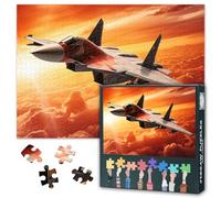 1000 Piece Jigsaw Puzzle for Adults Powerful Fighter Jet Soaring Through Captivating Sunset Sky Jigsaw Puzzles Military Aviation Adventure Puzzles Well Packaged Gift 50.5x70.5cm