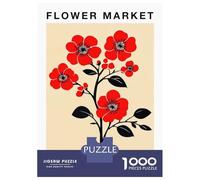 1000 Piece Jigsaw Puzzle for Adults, Prague Flower Market Print Artwork, Mindfulness Activity, Perfect, Premium Thick Cardboard, 52x38cm/1000pcs