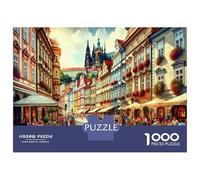 1000 Piece Jigsaw Puzzle for Adults Prague Old Town Square Adult Jigsaw Relaxing Games Perfect Decoration Unique Gifts for Birthday And Christmas 70x50cm/1000pcs