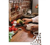 1000-Piece Jigsaw Puzzle for Adults, Preparing Fresh Ingredients in A Kitchen, 38x26cm/1000pcs, Gift for Puzzle Lovers, Relaxing Indoor Activity And Time at Home