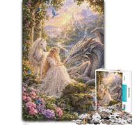 1000 Piece Jigsaw Puzzle for Adults, Princess Dragon Unicorn Castle | For the Christmas break: Adult jigsaw puzzle with 1000 pieces provides a calm activity between seasonal celebrations.