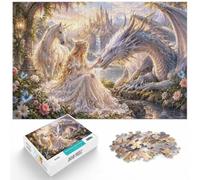 1000 Piece Jigsaw Puzzle for Adults, Princess Dragon Unicorn Castle | For the Christmas break, this adult jigsaw puzzle with 1000 pieces adds a classic jigsaw activity to the holiday season.