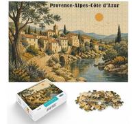 1000 Piece Jigsaw Puzzle for Adults, Provence-Alpes-Côte dAzur Illustration | For a break from screens: Adult jigsaw puzzle with 1000 pieces; for a satisfying activity at home.