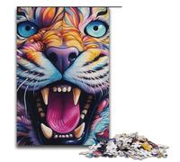 1000 Piece Jigsaw Puzzle for Adults Psychedelic Animal Tiger Jigsaw for Educational Game Challenge Toy Artwork Gift 1000 PCS(38x26cm)