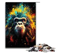 1000 Piece Jigsaw Puzzle for Adults Psychedelic Colorful Monkey Jigsaw for Educational Game Challenge Toy Artwork Gift 1000 PCS(75x50cm)