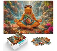 1000 Piece Jigsaw Puzzle for Adults, Psychedelic Frog in Hippie Outfit | For the Christmas break, this adult jigsaw puzzle with 1000 pieces creates puzzle time on colder days.