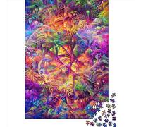 1000 Piece Jigsaw Puzzle for Adults Psychedelic Jungle0 Puzzles 1000 Pieces Paper Board Jigsaw- Relax Puzzles Games-Brain Teaser Puzzle 1000pcs (38x26cm)