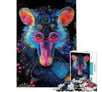 1000 Piece Jigsaw Puzzle for Adults Psychedelic Neon Mandrill Animal Portrait Adult Jigsaw Relax Games Perfect Decoration Birthday And Unique Gifts (Size 38x52cm)