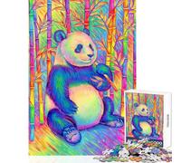 1000 Piece Jigsaw Puzzle for Adults Psychedelic Panda Fun Interactive Family Experience Wonderful Holiday Giftsing Choice (38x26cm)