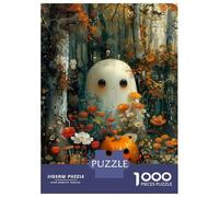 1000 Piece Jigsaw Puzzle for Adults Pumpkin Ghost Bohoo Puzzles for Adults Fun Games Precision Cutting Difficult And Challenge 52x38cm/1000pcs