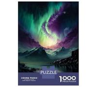 1000 Piece Jigsaw Puzzle for Adults Purple Green Night Sky Adult Jigsaw Puzzle Toy Wall Decor Precision Cutting Unique Gifts for Birthday And Christmas 70x50cm/1000pcs
