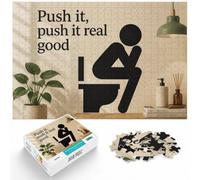 1000 Piece Jigsaw Puzzle for Adults, Push it real good toilet humor | For winter weekends, this adult jigsaw puzzle with 1000 pieces is well suited to quiet nights during Christmas and New Year.