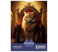 1000 Piece Jigsaw Puzzle for Adults Queen Orange Cat Throne Puzzles for Adults Relaxing Games Pattern Assembly for Is Ideal As A Gift 38x26cm/1000pcs