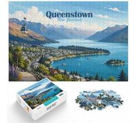 1000 Piece Jigsaw Puzzle for Adults, Queenstown, New Zealand Landscape | For relaxed days after Christmas: Adult jigsaw puzzle with 1000 pieces; for family downtime during the festive period.
