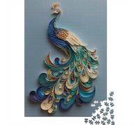 1000 Piece Jigsaw Puzzle for Adults, Quilled Paper Peacock Art