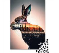 1000 Piece Jigsaw Puzzle for Adults, Rabbit Double Exposure | For festive leisure at home: Adult jigsaw puzzle with 1000 pieces fits long December evenings.