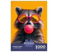 1000 Piece Jigsaw Puzzle for Adults Raccoon Bubblegum Jigsaw for Adults Relaxing Games Stress Reliever Birthday And Unique Gifts 38x26cm/1000pcs