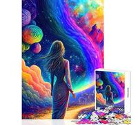 1000 Piece Jigsaw Puzzle for Adults Rainbow Astral Dreamer Impossible Game Tough Challenge DIY Toys Enhance Love between Couples (38X52cm)