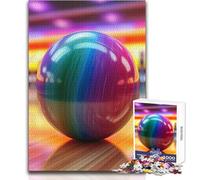 1000 Piece Jigsaw Puzzle for Adults Rainbow Bowling Ball Educational Family Game Presents for Women Secret Santa Gifts Size 38x26cm