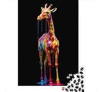 1000-Piece Jigsaw Puzzle for Adults, Rainbow Colored Giraffe, 52x38cm/1000pcs, Screen-Free Family Time, Relaxing Evenings And Weekend Downtime