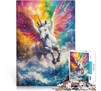 1000 Piece Jigsaw Puzzle for Adults Rainbow Unicorn Help the brain exercise addictive toys to cultivate patience 26x38cm Enhance memory for and Age 14
