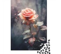 1000-Piece Jigsaw Puzzle for Adults, Raindrops on Rose Petals, 70x50cm/1000pcs; A Calm After-work Activity; Smooth White Cardboard Pieces