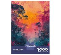 1000 Piece Jigsaw Puzzle for Adults Rainforest Sunset Painting Puzzles for Adults Family Game A Work of Art Unique Gifts for Birthday And Christmas 52x38cm/1000pcs