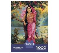 1000 Piece Jigsaw Puzzle for Adults Raja Ravi Varma Vasantika Teenager Puzzles Toy Wall Decor Presents for Women Unique Gifts for Birthday And Christmas 52x38cm/1000pcs