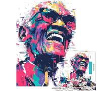 1000 Piece Jigsaw Puzzle for Adults Ray Charles Colorful Portrait Jigsaw Puzzle Hands-on Game Pattern Assembly Parent-child Interaction (Size 50x75cm)