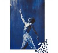 1000 Piece Jigsaw Puzzle for Adults, Reaching Higher - Ballet’s Passion And Grace Male Ballet Dancer Painting, 70x50cm/1000pcs, Indoor Puzzle Activity, Quiet Evening Leisure And Cosy Evenings
