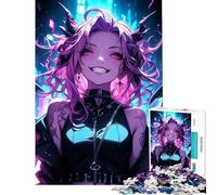 1000 Piece Jigsaw Puzzle for Adults Rebel Anime Girl Jigsaw for Adults Brain Teaser Game Enhance Memory Parent-child Interaction (Size 38x52cm)