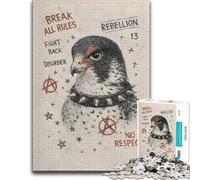 1000 Piece Jigsaw Puzzle for Adults, Rebellious Falcon with Punk Collar | Enjoy a paper puzzle activity at weekends for rewarding progress.