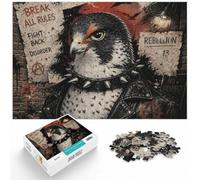 1000 Piece Jigsaw Puzzle for Adults, Rebellious Falcon with Punk Collar | For a calm home hobby: Adult jigsaw puzzle with 1000 pieces; for adults who enjoy detailed picture puzzles.