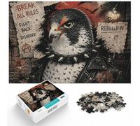 1000 Piece Jigsaw Puzzle for Adults, Rebellious Falcon with Punk Collar | For quiet evenings: Adult jigsaw puzzle with 1000 pieces offers a longer challenge for patient puzzlers.
