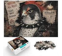 1000 Piece Jigsaw Puzzle for Adults, Rebellious Falcon with Punk Collar | For quiet time before New Year: Adult jigsaw puzzle with 1000 pieces works as both a festive gift and an indoor activity.