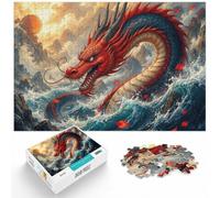 1000 Piece Jigsaw Puzzle for Adults, Red and Black Dragon in Clouds | For relaxed holiday time: Adult jigsaw puzzle with 1000 pieces; for a gift that can be enjoyed well beyond the holidays.