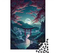 1000-Piece Jigsaw Puzzle for Adults, Red Cherry Blossoms Leak, 70x50cm/1000pcs, A Calm After-work Activity; White Card Pieces with Reduced Dust