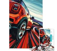 1000 Piece Jigsaw Puzzle for Adults Red Mini Cooper Speeding Toy Intellectual Game Family Game Pattern Assembly Great Gifts And Toys (Size 50x75cm)