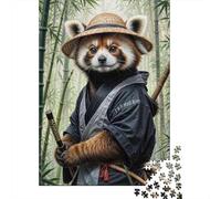 1000-Piece Jigsaw Puzzle for Adults, Red Panda Samurai Armor, 38x26cm/1000pcs; Low-dust Pieces for A Tidier Table; A Calm After-work Activity