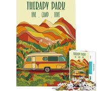 1000 Piece Jigsaw Puzzle for Adults Retro Camping Therapy Park Art Jigsaw Puzzle Brain Teaser Game Stress Reliever for Is Ideal As A Gifts (Size 38x52cm)