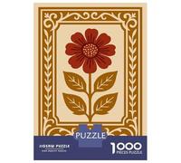 1000 Piece Jigsaw Puzzle for Adults, Retro Floral Illustration Artwork, Challenging Brain Teaser, Holiday Family Game, Premium Puzzle Pieces, 38x26cm/1000pcs