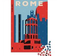 1000-Piece Jigsaw Puzzle for Adults, Retro Rome Poster, 52x38cm/1000pcs, Gift for Puzzle Lovers, Relaxing Indoor Activity And Time at Home