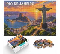 1000 Piece Jigsaw Puzzle for Adults, Rio de Janeiro Brazil Art Poster | For a seasonal gift for jigsaw enthusiasts, this 1000-piece jigsaw puzzle for adults fits long December evenings.