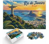 1000 Piece Jigsaw Puzzle for Adults, Rio de Janeiro, Brazil Travel Poster | For anyone who enjoys classic jigsaws: Adult jigsaw puzzle with 1000 pieces suits calm, screen-free leisure.