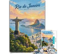 1000 Piece Jigsaw Puzzle for Adults, Rio de Janeiro Cityscape_001 | For piece-by-piece progress, this adult jigsaw puzzle with 1000 pieces offers a break from digital entertainment.
