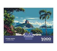 1000 Piece Jigsaw Puzzle for Adults, Rio De Janeiro Landscape Artwork, Family Game Night, Perfect, Durable Puzzle Pieces, 52x38cm/1000pcs