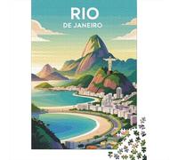 1000 Piece Jigsaw Puzzle for Adults, Rio De Janeiro Travel, 52x38cm/1000pcs, Shared Puzzle Activity, Relaxing Evenings And Friends And Family